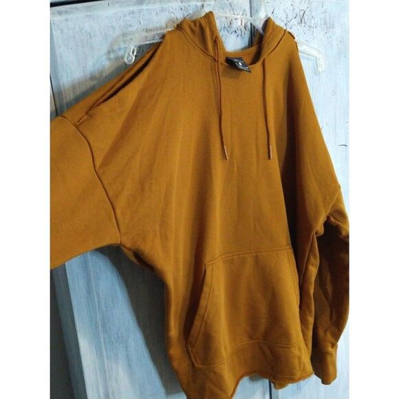 Nike Just Do It Mustard Cold Shoulder Nwot Medium Hoodie - Picture 6 of 15